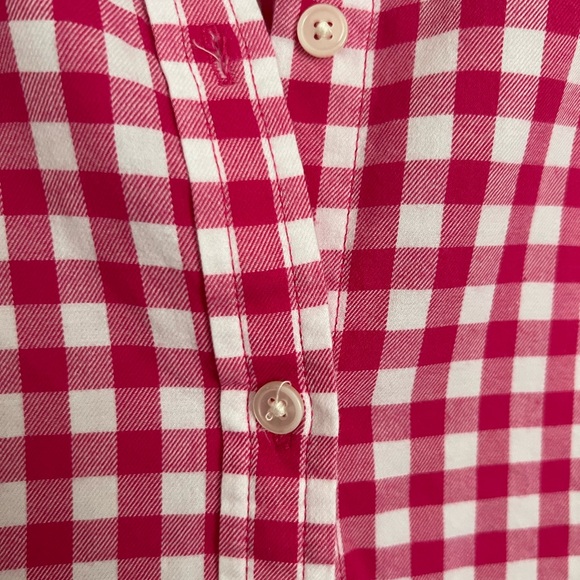 Pink, gingham print, flannel/button-up from J.Crew, size M perfect condition - Picture 2 of 4